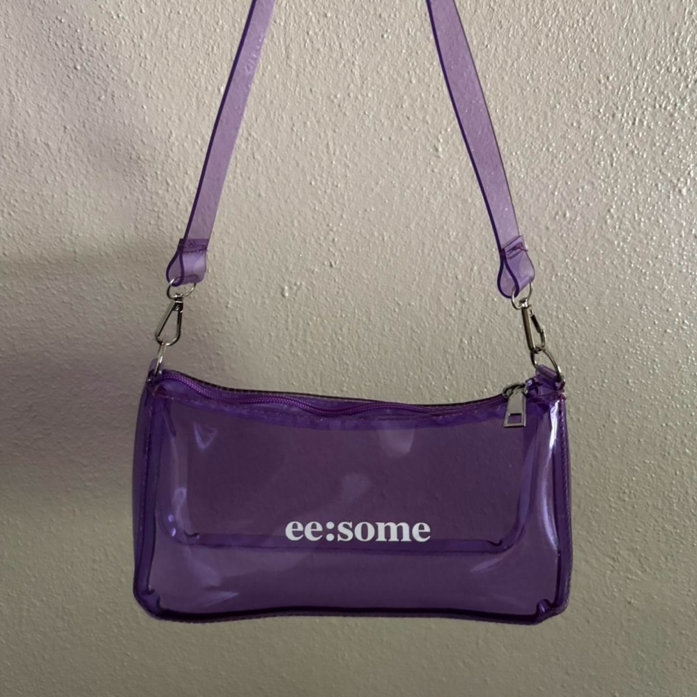 eesome Purple PVC Shoulder Bag with Modern Design